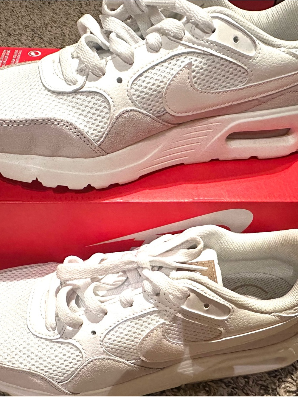 NWT Nike Women’s White Mesh & Suede Air-Cushioned Sneakers 9.5